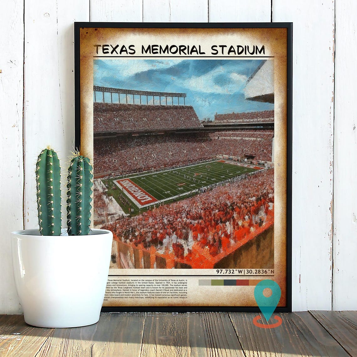 Texas Memorial Stadium Austin Longhorns Football Game Day Poster - Image 2