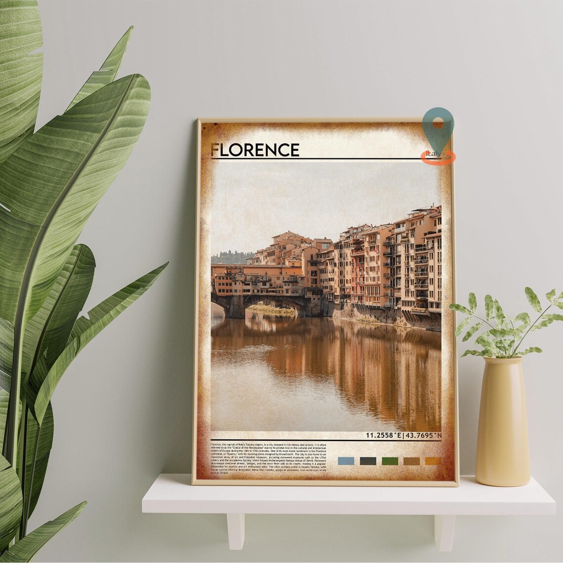 Florence Italy Ponte Vecchio Arno River Historic City Poster - Image 5