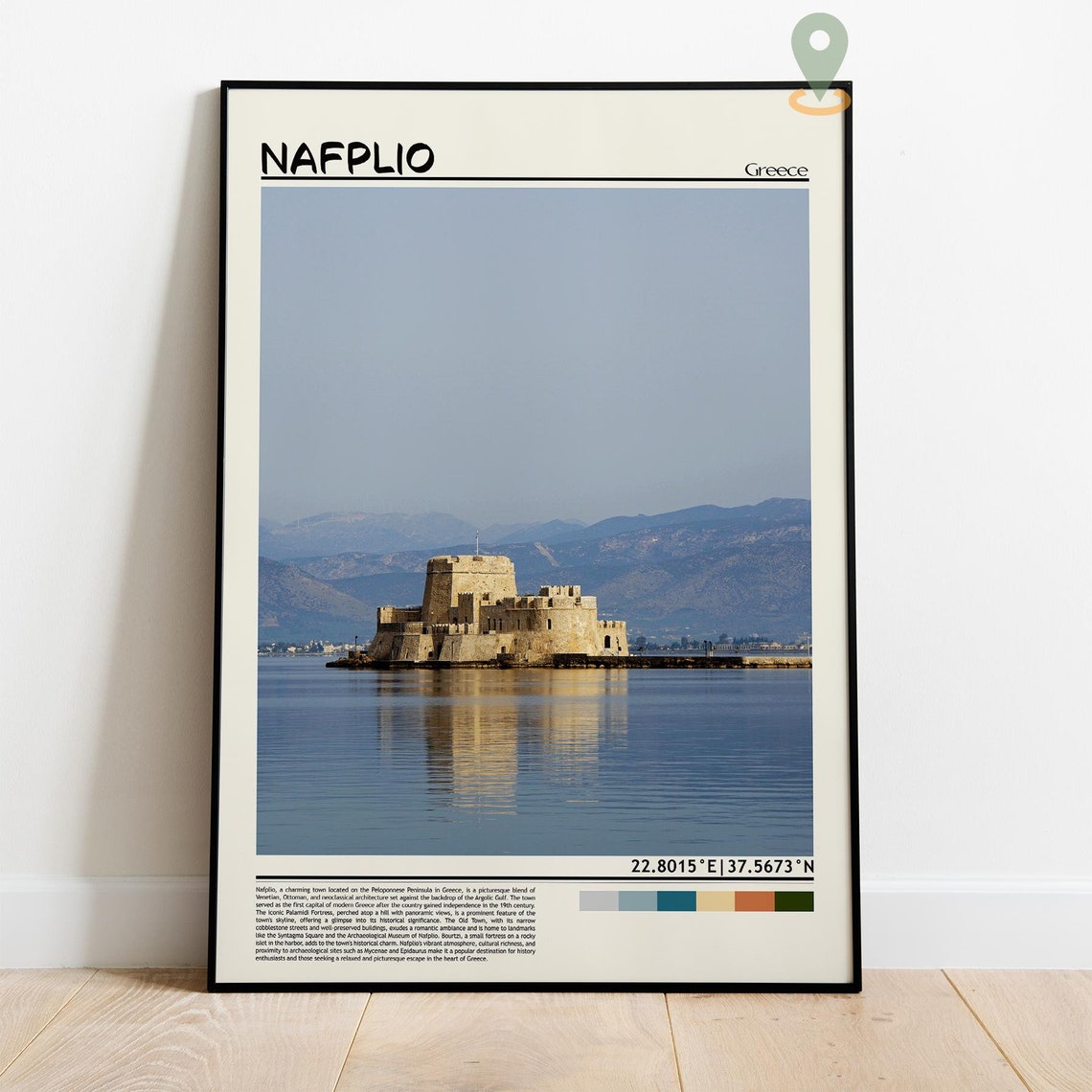 Nafplio Greece Sea Fortress Bourtzi Castle Harbor Photo Poster - Image 4