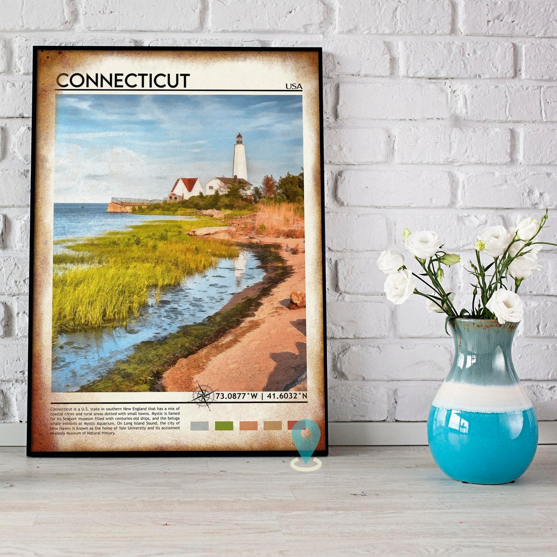 Connecticut Print Connecticut Art Poster Connecticut Photo Connecticut Poster Print Connecticut Painting Bridgeport Poster Bridgeport - Image 4