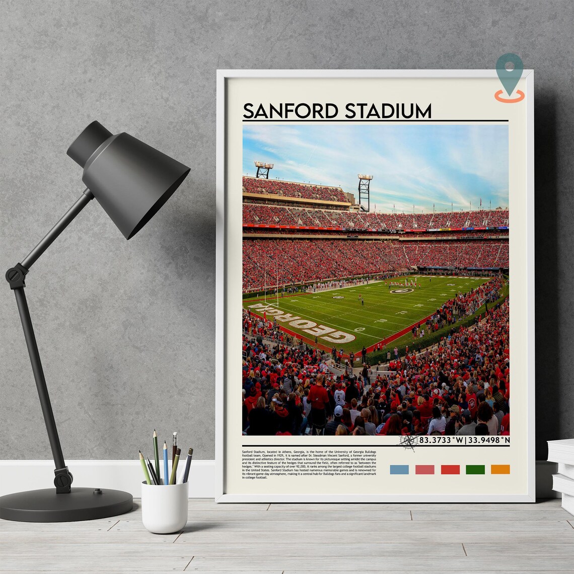 Sanford Stadium Athens Georgia College Football Game Day Poster - Image 5
