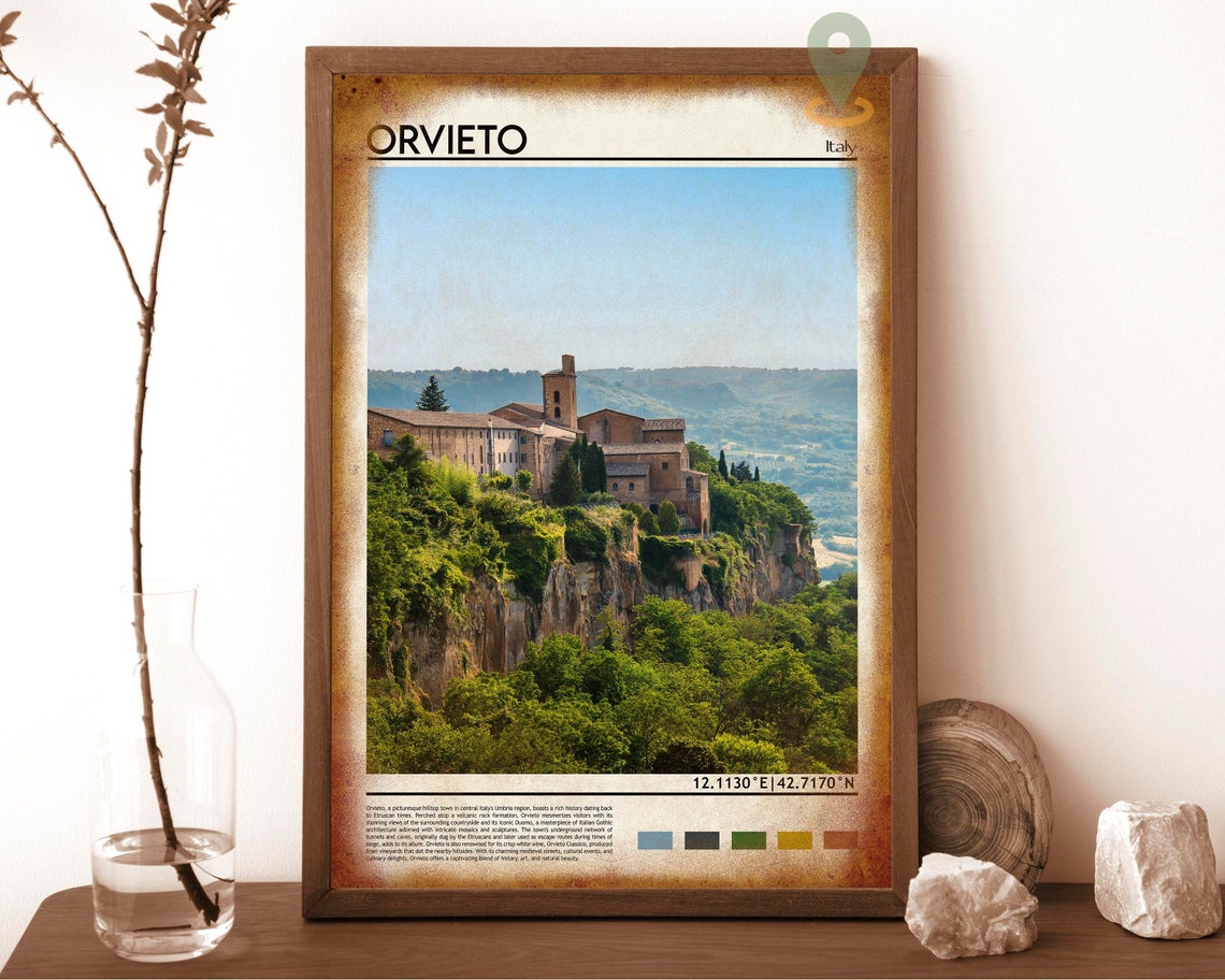 Orvieto Italy Hilltop Cliff Town Abbey Umbria Countryside Poster - Image 6