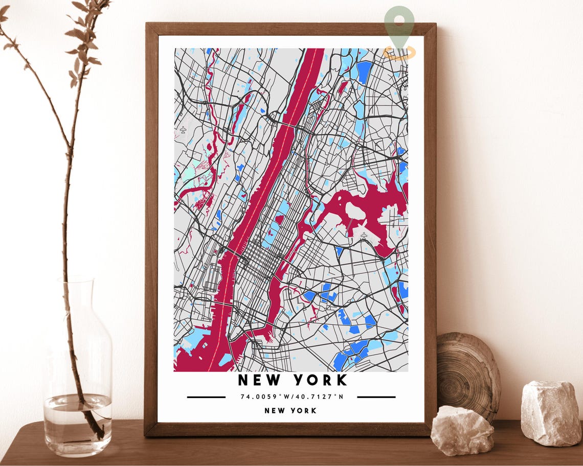 New York Map New York Map Print New York Wall Art New York Travel Poster New York Poster New York Photo New York City Map - Image 6