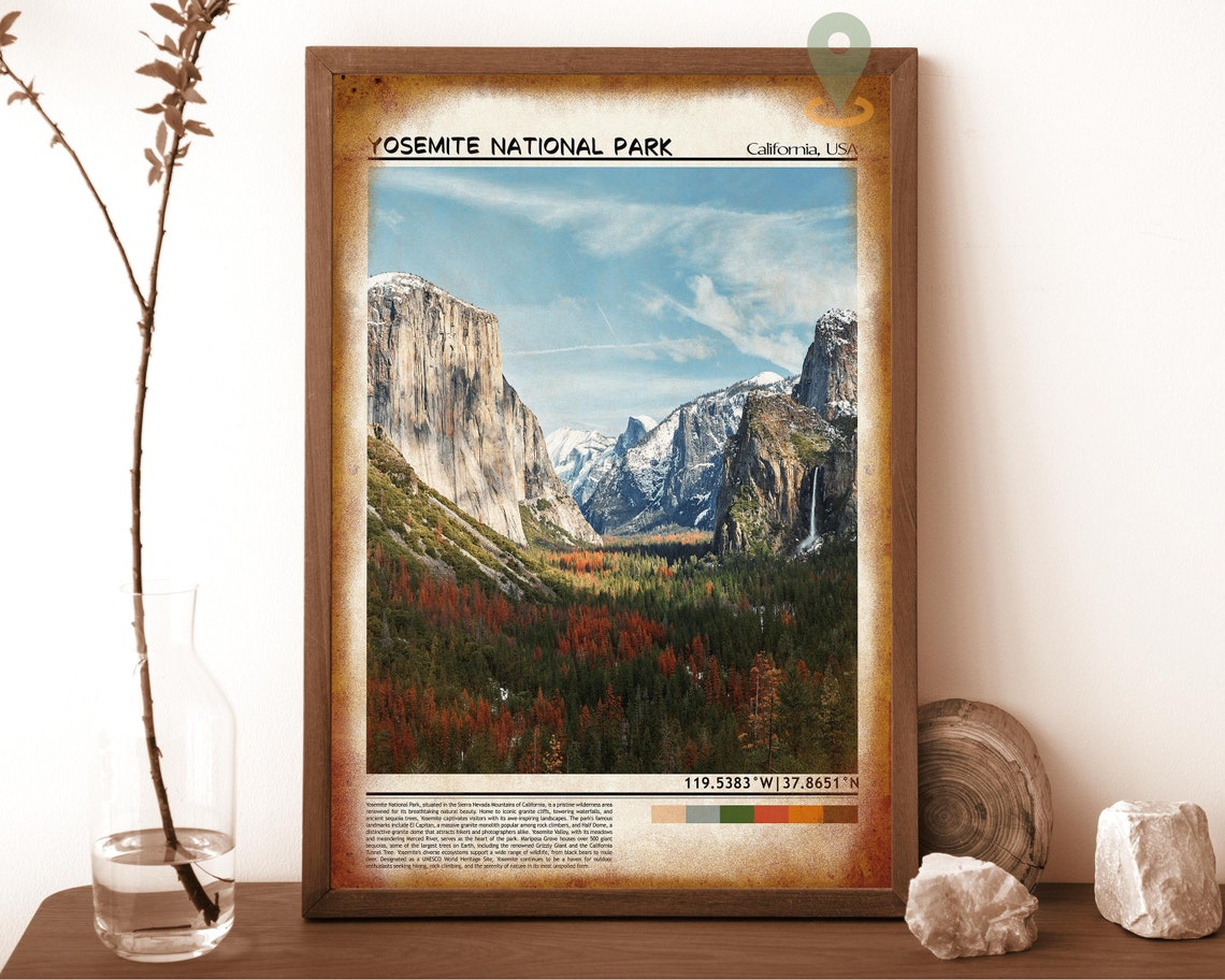 Yosemite National Park El Capitan Granite Valley Waterfall Poster - Image 6