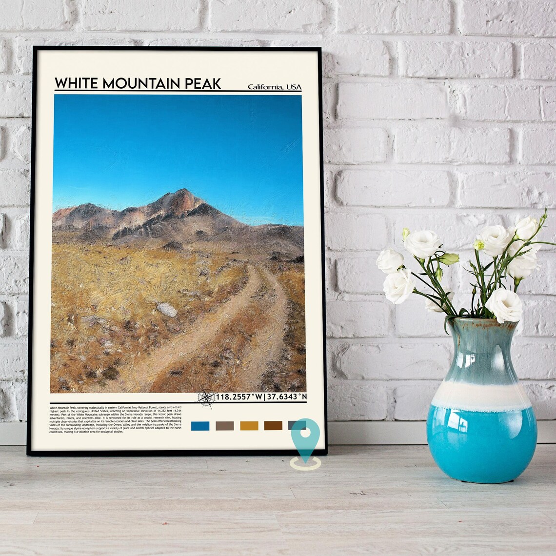 White Mountain Peak California Desert Summit USA Travel Facts Poster - Image 5