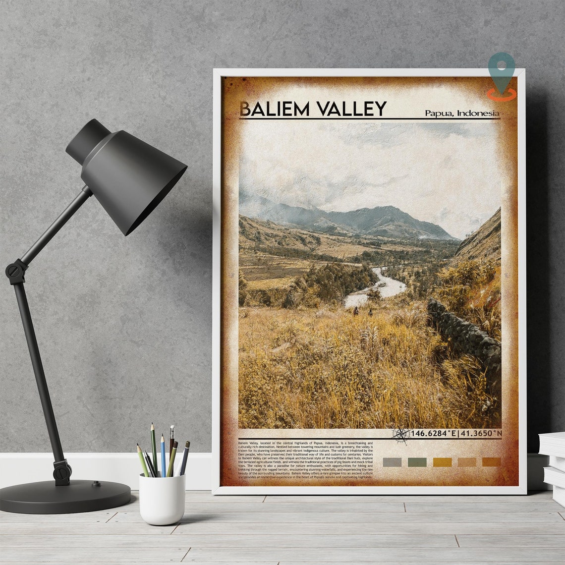 Baliem Valley Print Baliem Valley Poster Baliem Valley Wall Art Baliem Valley Travel Baliem Valley Art Print Indonesia Print - Image 4