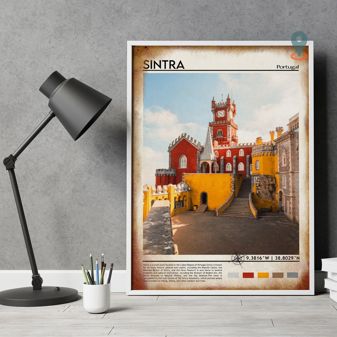 Sintra Portugal Pena Palace Fairytale Castle Travel Art Print - Image 4