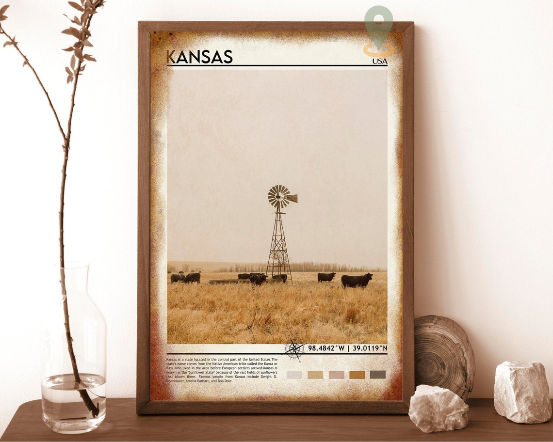 Kansas Print Kansas Art Kansas Photo Kansas Poster Kansas Painting Kansas Art Work Wichita Poster Kansas Gift Kansas Art Print - Image 6