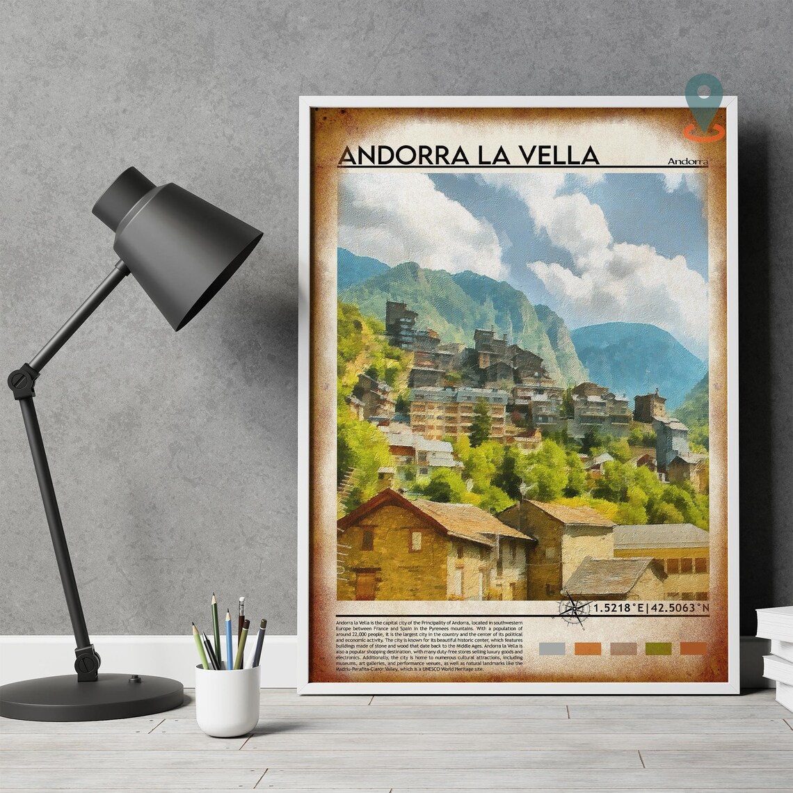 Andorra Print Andorra Poster Andorra Wall Art Andorra Travel Andorra Art Print Andorra Artwork Andorra Photo Iberian Peninsula Print - Image 5