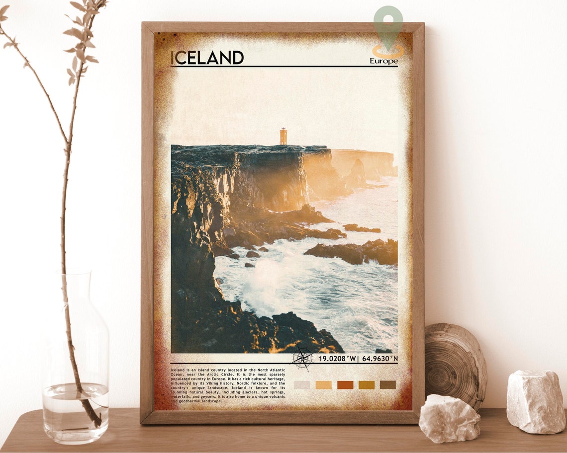 Iceland Print Vintage Iceland Poster Iceland Art Iceland Poster Iceland Photo Iceland Poster Print Reykjavk Poster Travel Gift - Image 6