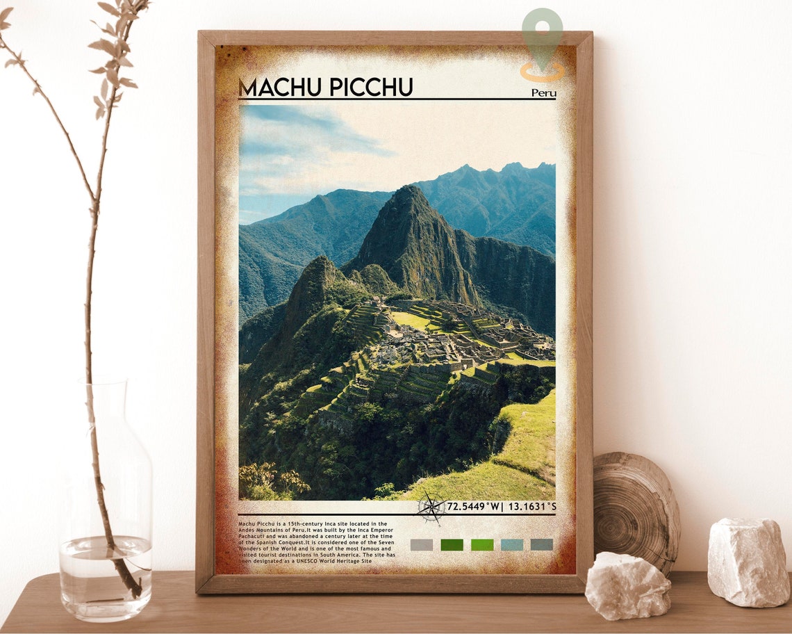 Machu Picchu Print Vintage Poster Machu Picchu Art Machu Picchu Poster Machu Picchu Photo Machu Picchu Painting Peru Poster Peru Art - Image 6