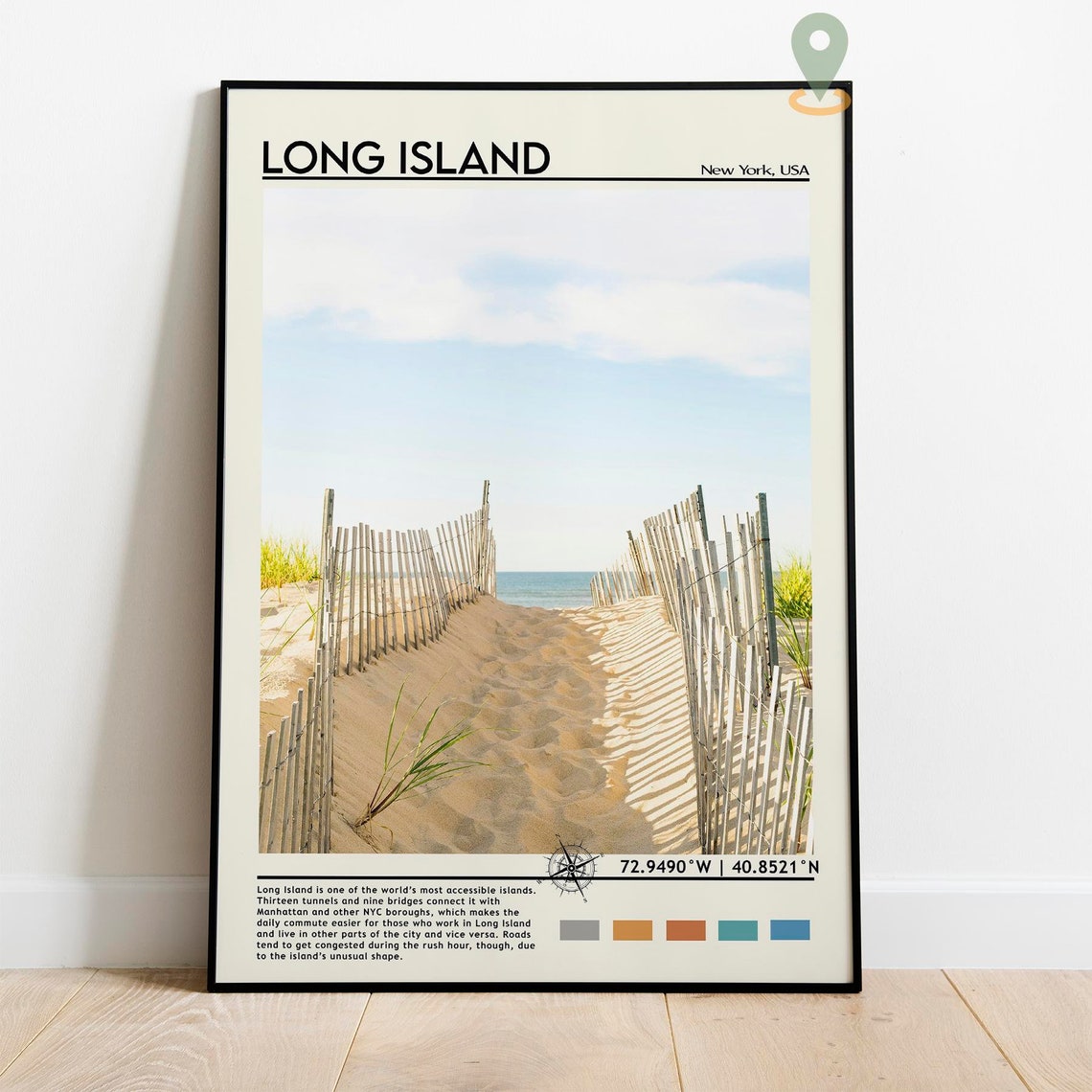 Long Island New York Beach Dune Path Coastal Photography Poster - Image 2