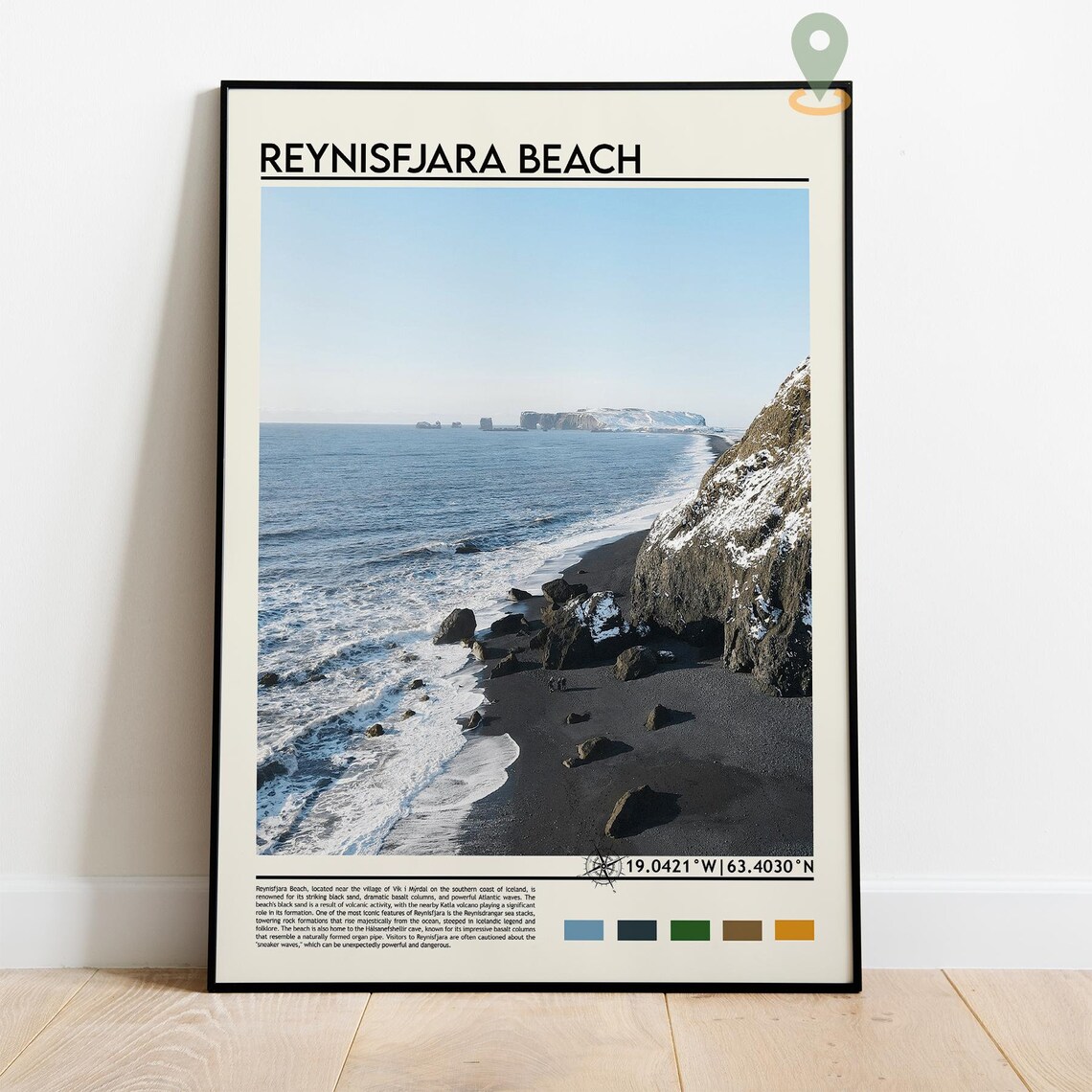 Reynisfjara Beach Iceland Black Sand Volcanic Coast Photo Poster - Image 4