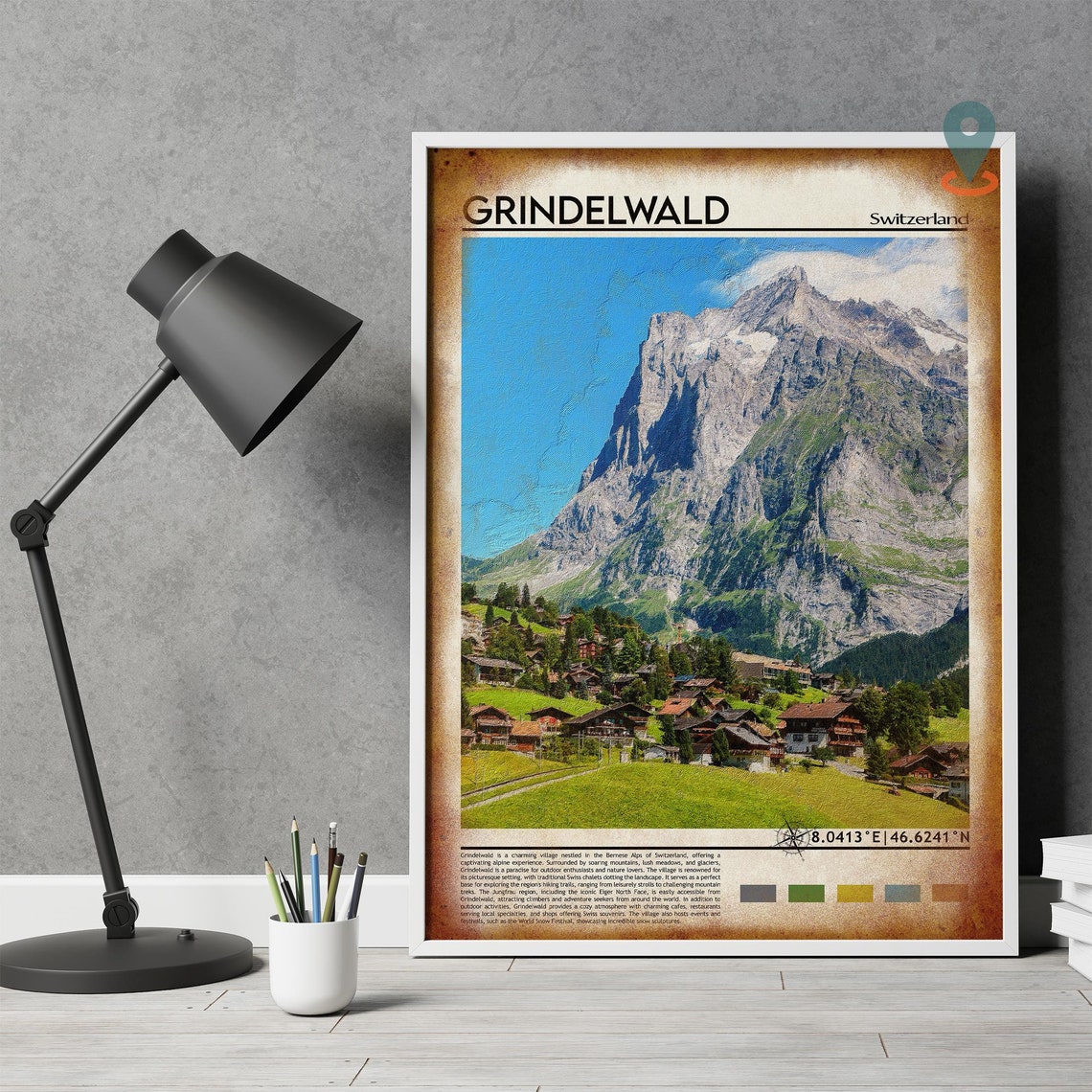 Grindelwald Switzerland Alpine Village Eiger Mountain View Poster - Image 4