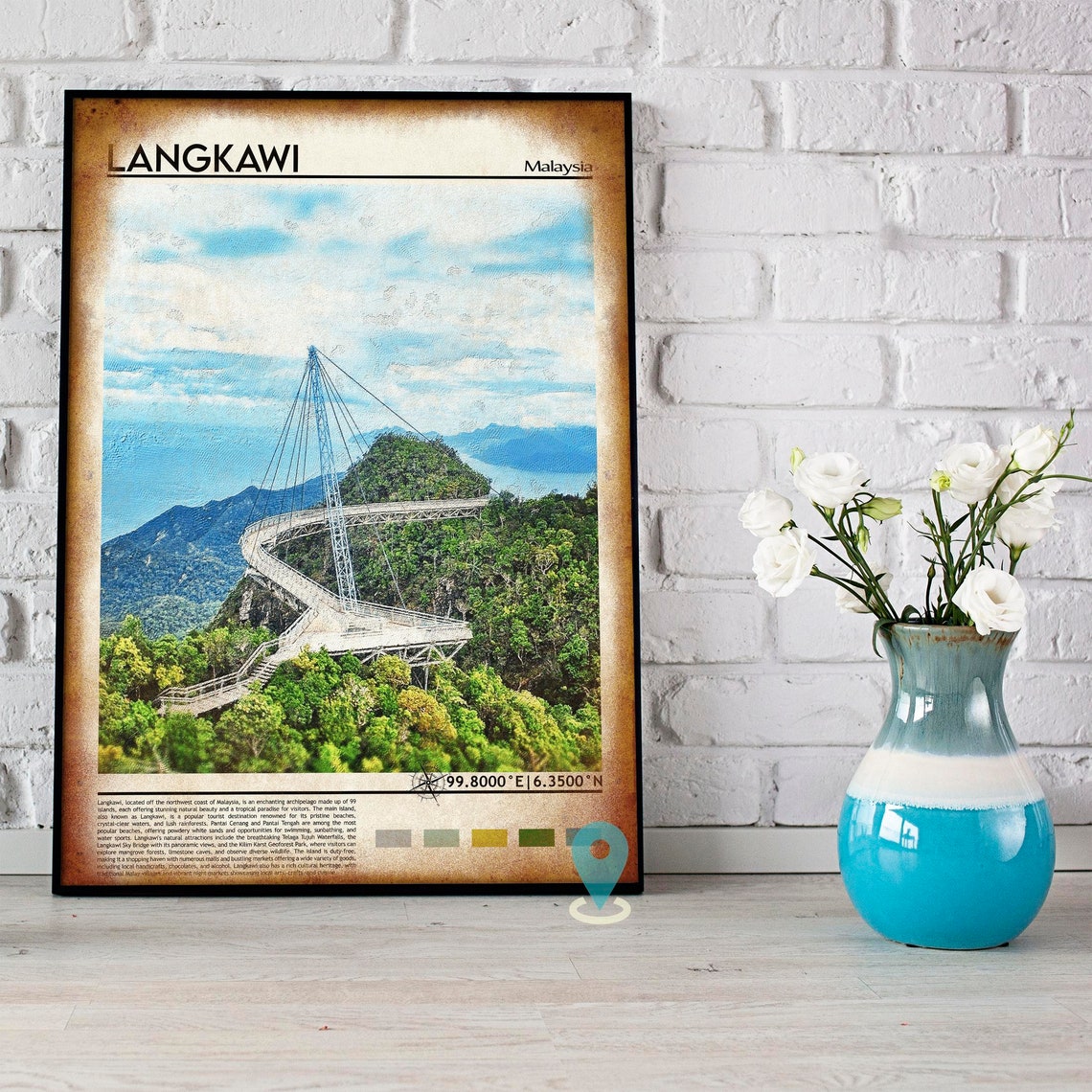 Langkawi Malaysia Travel Print Langkawi Travel Poster Malaysia Travel Print Southeast Asia Travel Poster Travel Gift Backpackers Gift - Image 4