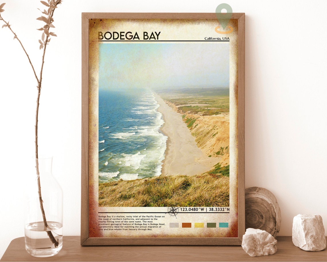 Bodega Bay California Pacific Coastline Cliffs Waves Travel Poster - Image 6