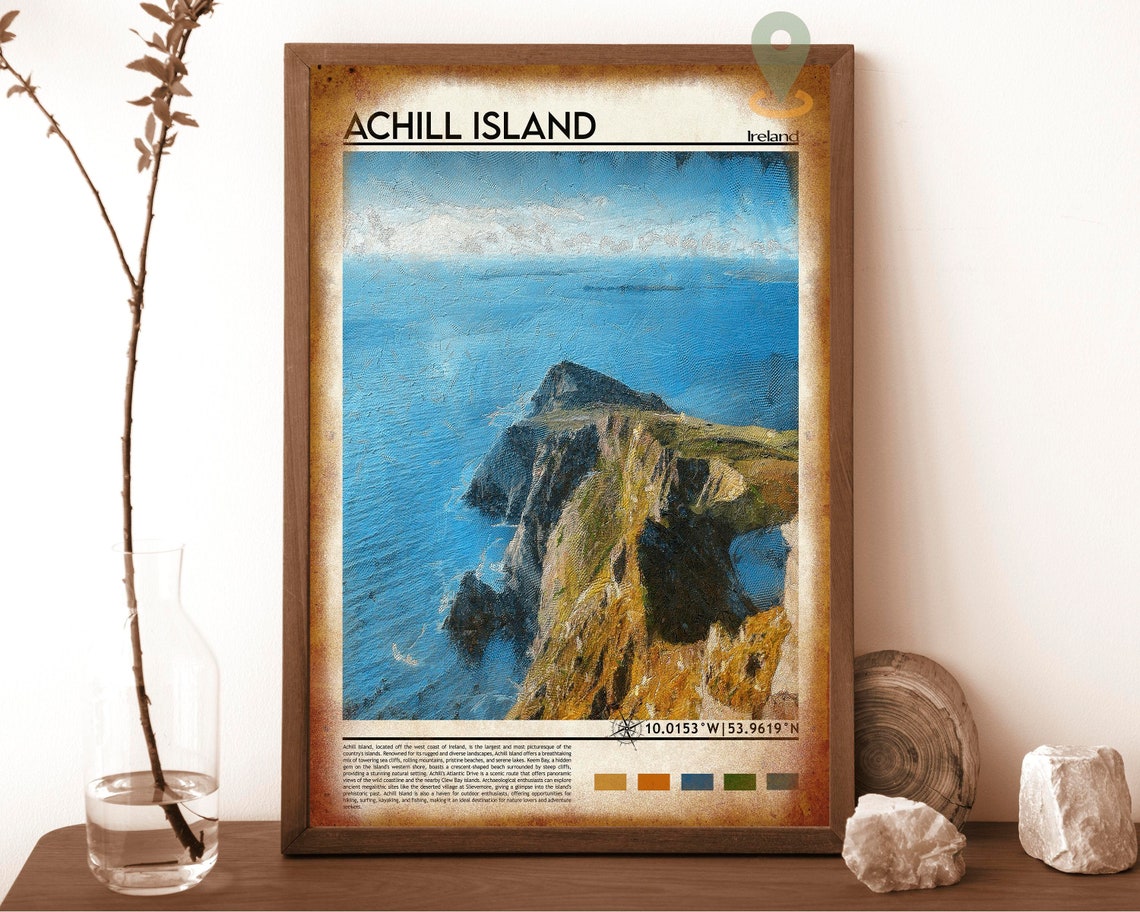 Achill Island Ireland Dramatic Sea Cliffs Atlantic Coast Poster - Image 6