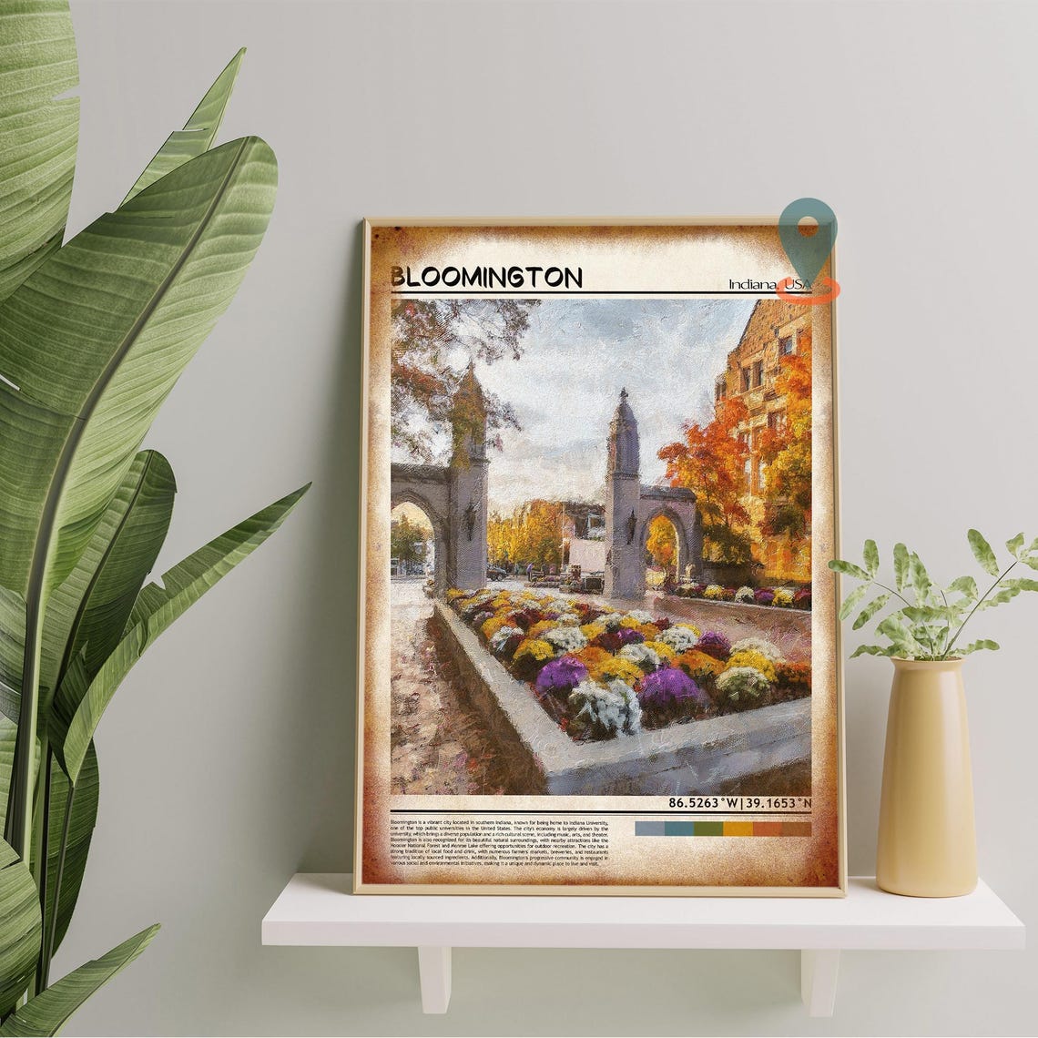 Bloomington Indiana USA University Arches Flower Beds Poster - Image 5