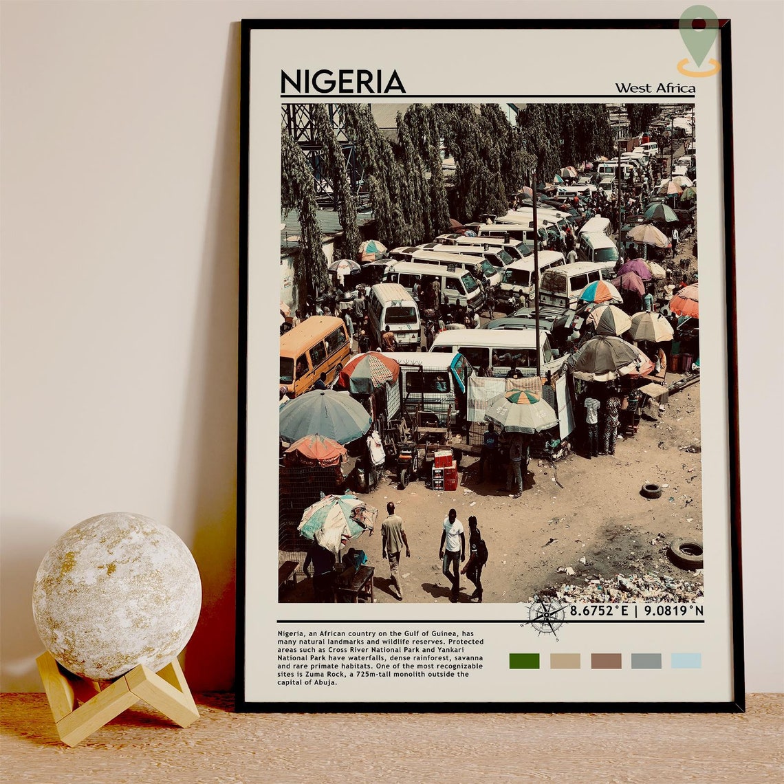 Nigeria Print Personalized Poster Nigeria Art Nigeria Poster Nigeria Photo Nigeria Poster Print Nigeria Painting Lagos Travel Poster - Image 3