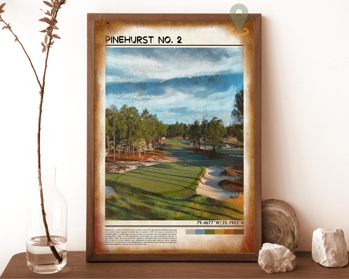 Pinehurst No 2 North Carolina Golf Course Fairway Sunset Art Poster - Image 6