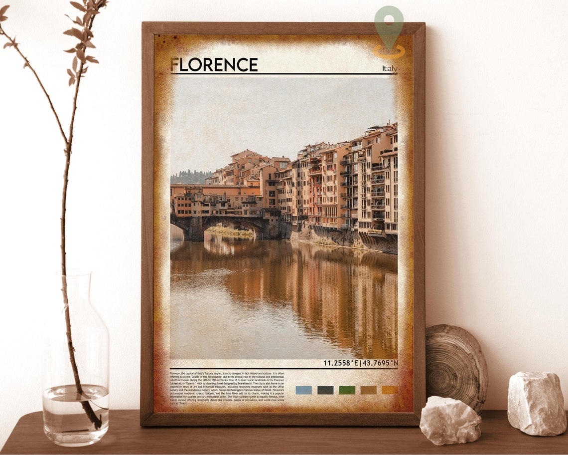 Florence Italy Ponte Vecchio Arno River Historic City Poster - Image 6