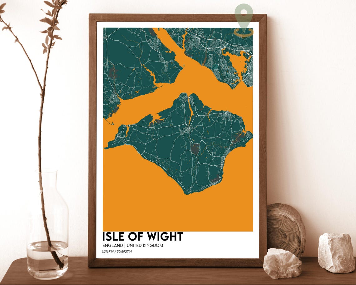 Isle Of Wight Map Isle Of Wight Map Print Isle Of Wight Wall Art Isle Of Wight Travel Poster Isle Of Wight Poster Isle Of Wight Photo - Image 4