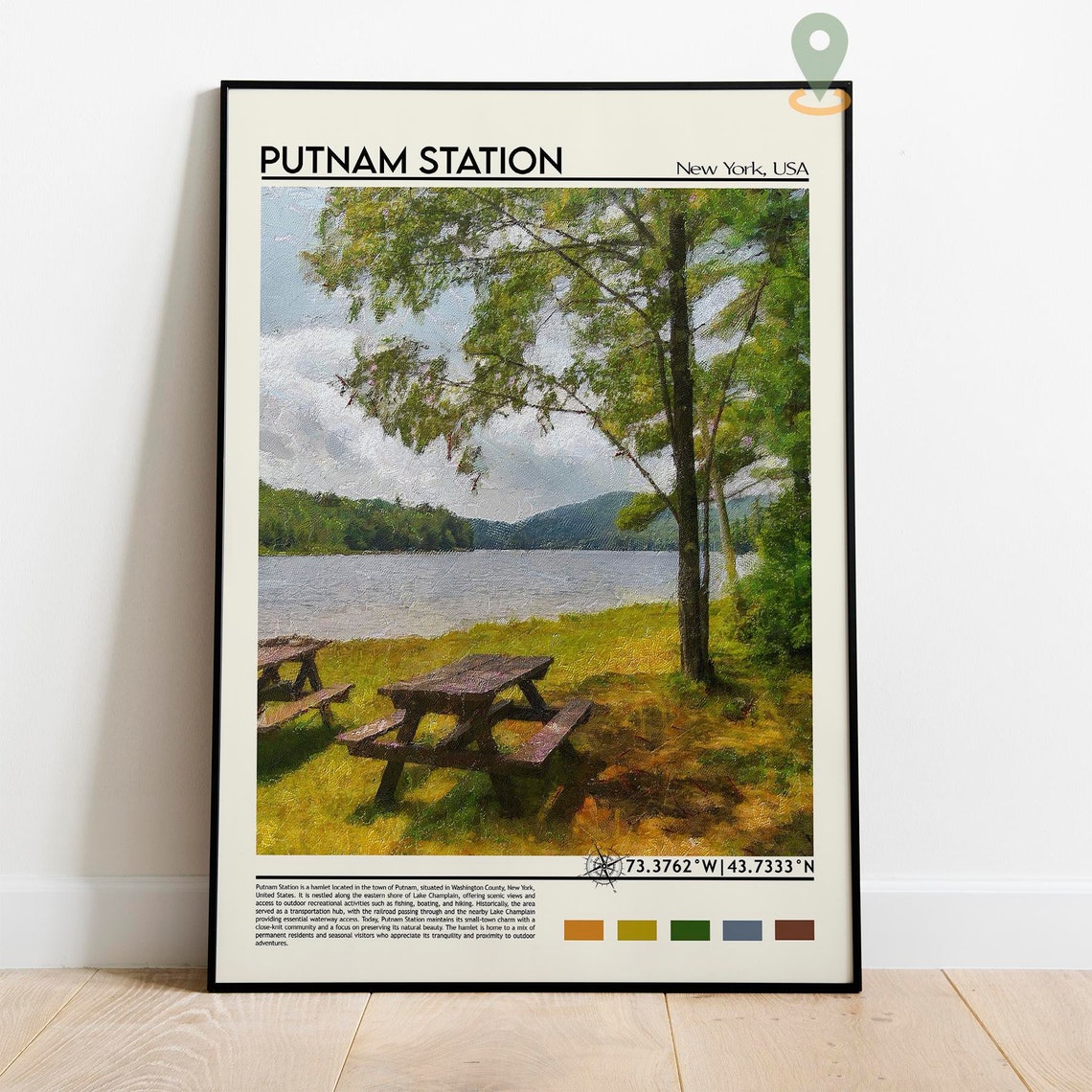 Putnam Station New York Lake Champlain Picnic Lakeside Travel Poster - Image 5