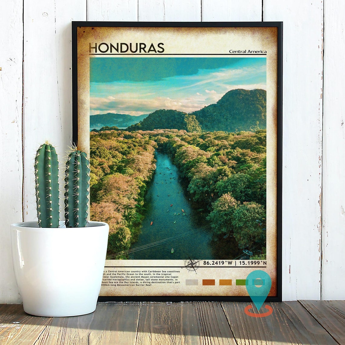 Honduras Print Vintage Poster Honduras Wall Art Honduras Poster Honduras Photo Honduras Poster Print Honduras Poster - Image 5