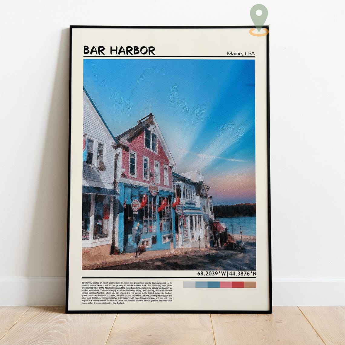 Bar Harbor Maine Scenic Waterfront Street Travel Photo Poster - Image 4