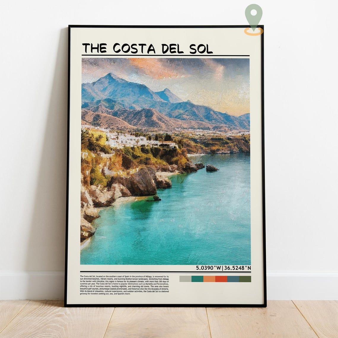 The Costa Del Sol Spain Turquoise Cliffs Coast Travel Poster - Image 4