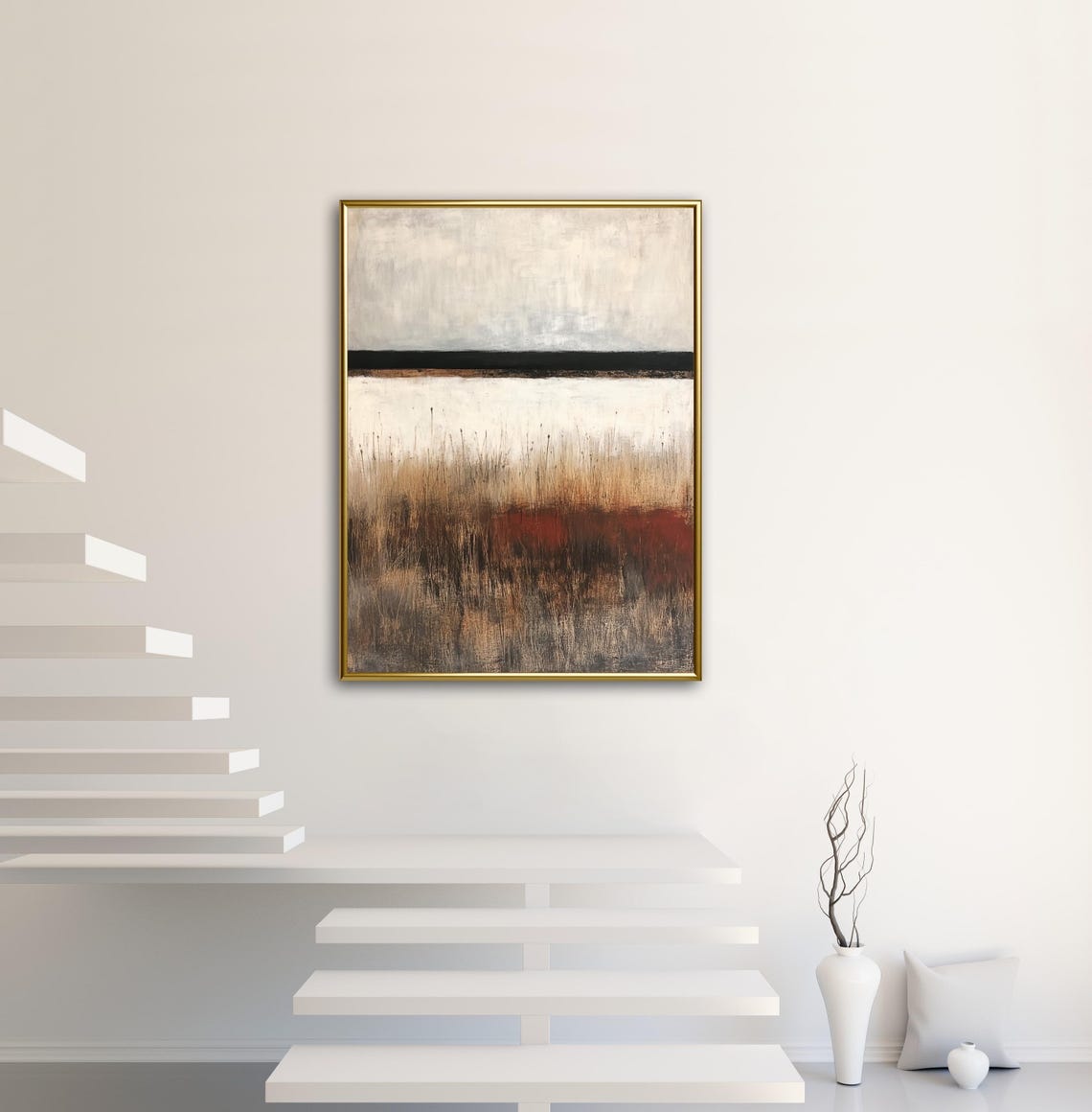 Abstract Fall Landscape Wabi Sabi Earth Tone Minimal Art Poster - Image 6