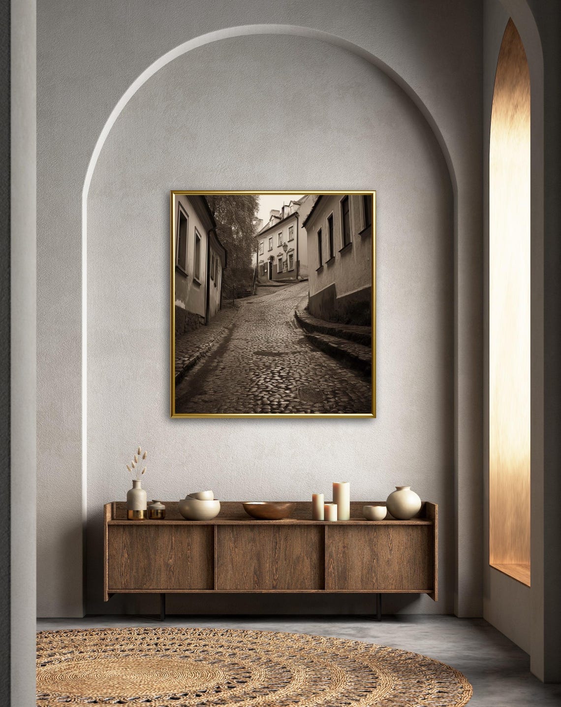 Vintage European French Village Wall Art Black And White Classic Stone House Photograph Poster Antique Fall Art Farmhouse Decor - Image 3