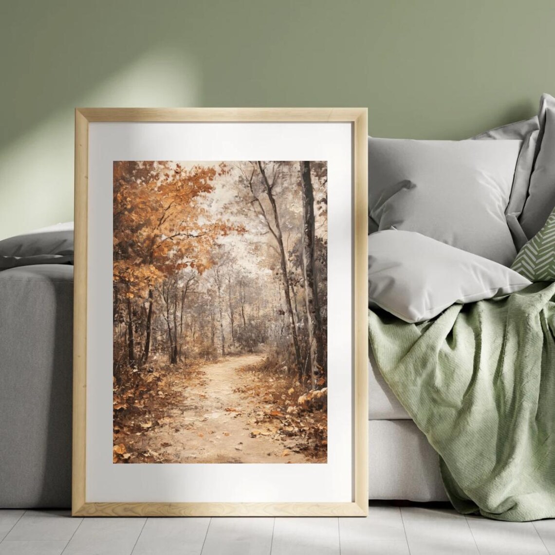 Vintage Forest Landscape, Rustic Farmhouse Art Print - Image 3