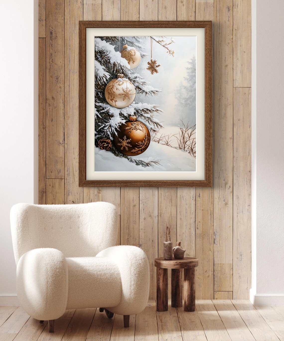 Pine Tree Christmas Art Print, Winter Forest Landscape - Image 4