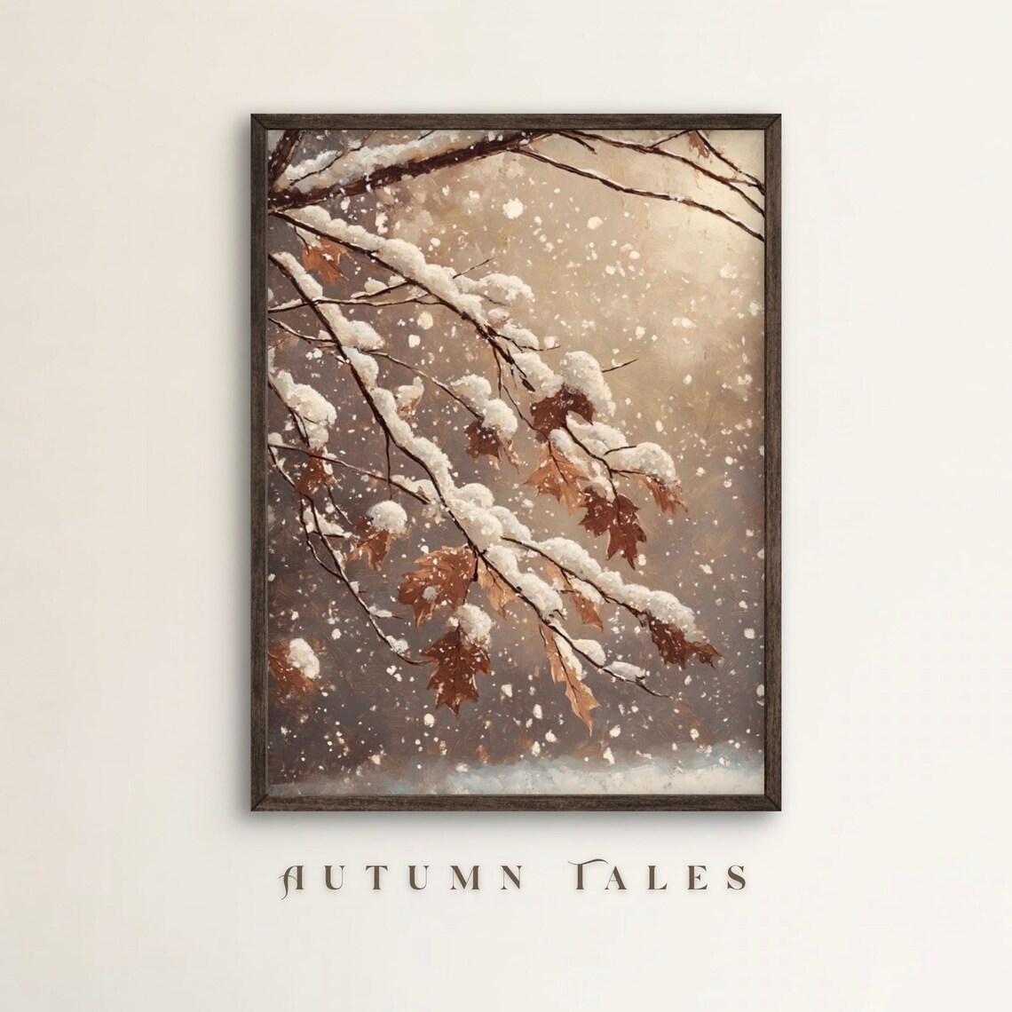 Moody Winter Forest Art Print, Seasonal Wall Decor