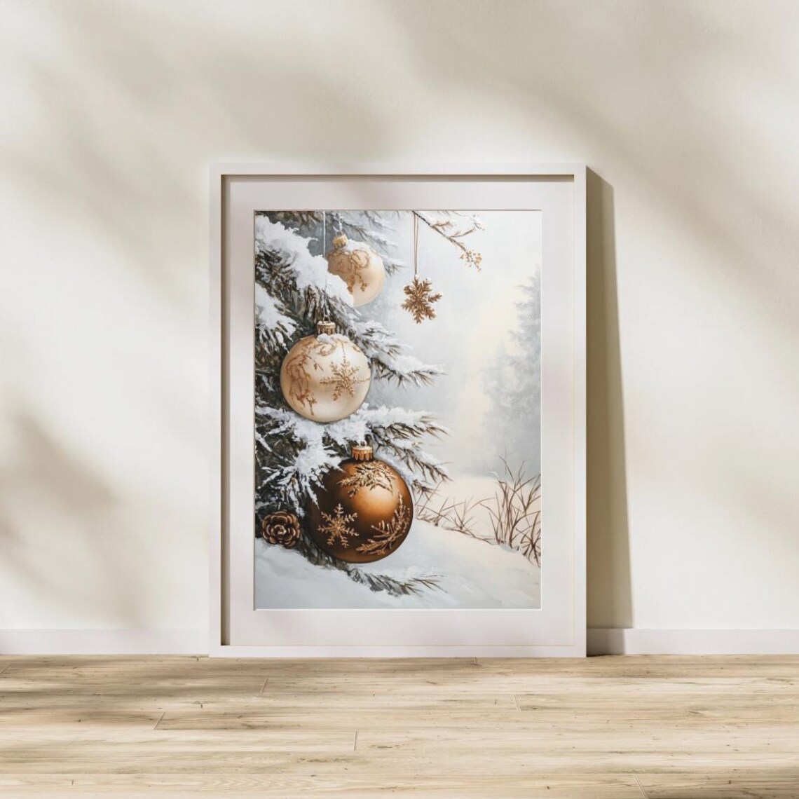 Pine Tree Christmas Art Print, Winter Forest Landscape - Image 2
