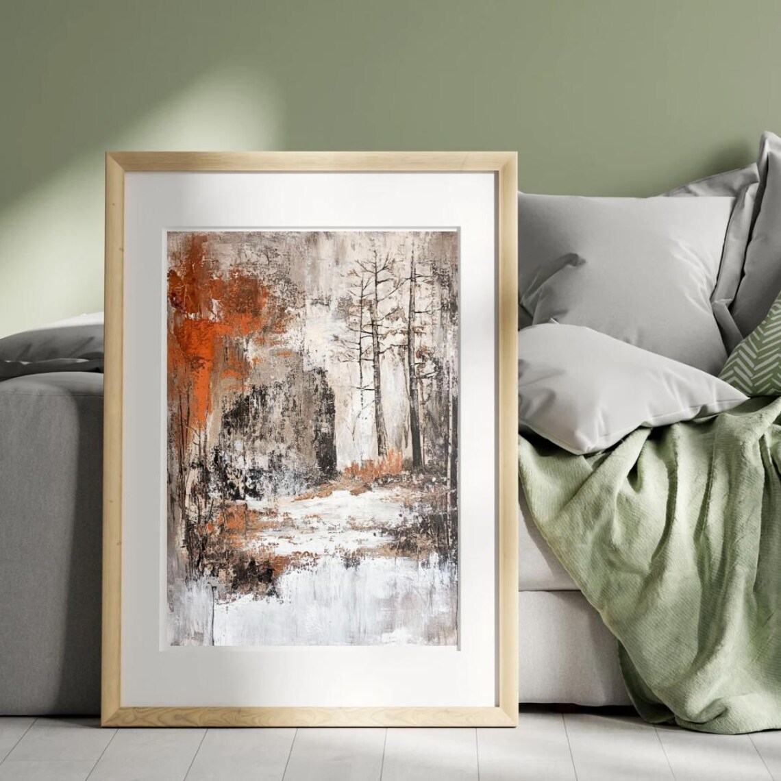 Modern Abstract Forest Landscape, Farmhouse Art Print - Image 4
