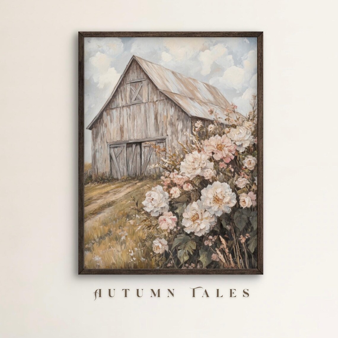 Vintage Barn And Spring Wildflowers Art Print