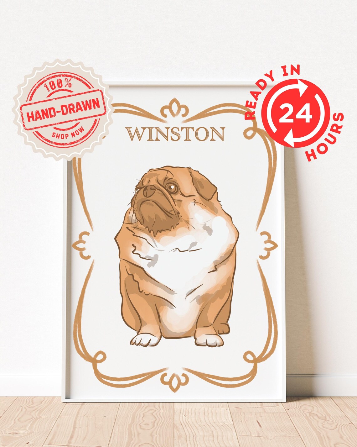 Custom Dog Painting From Photo, Pet Portrait