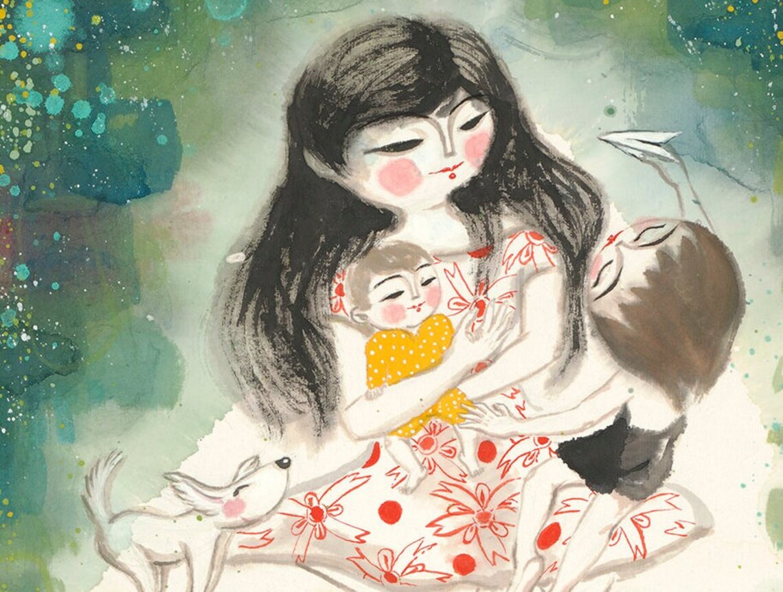 Mother Hugging Two Children Tender Loving Family Love Poster - Image 4