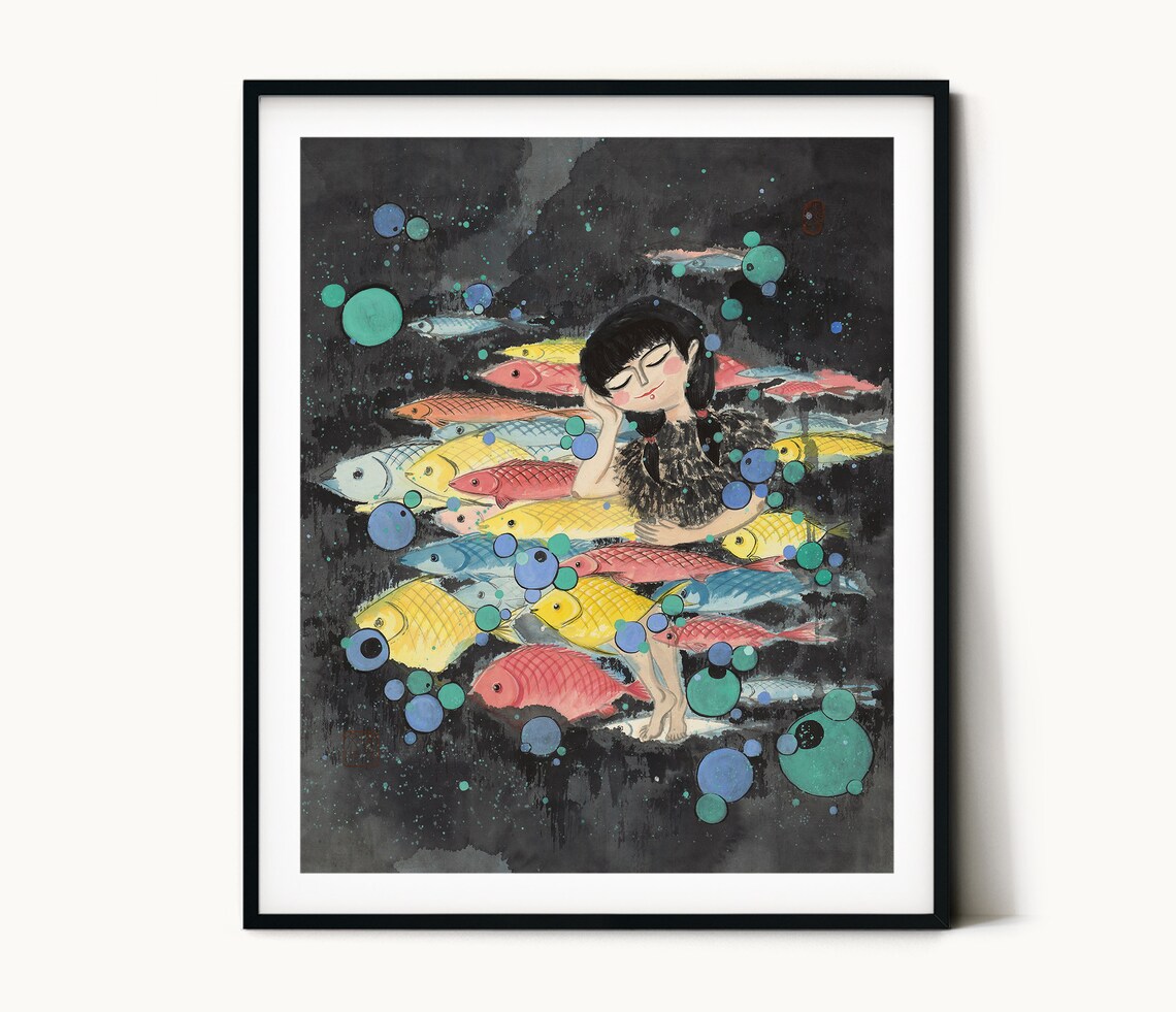 Dream Together Chinese Ink Painting Art Print