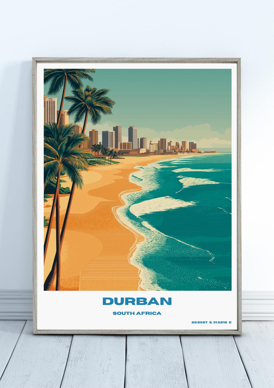 Durban Travel Poster Retro South Africa Print