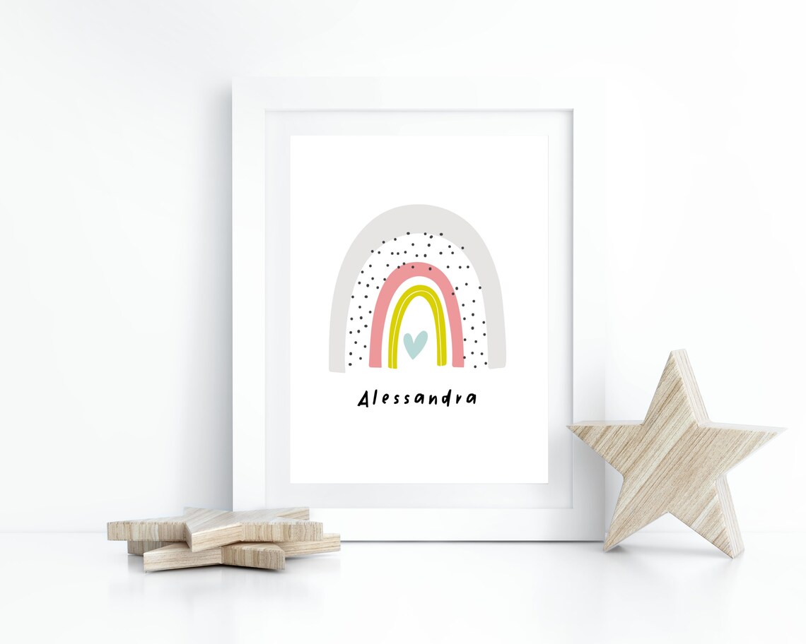 Personalized Rainbow Print Nursery Decor For Baby Girl Nursery Wall Art Rainbow Baby Decor Girls Bedroom Decor Art Print Nursery Prints - Image 2