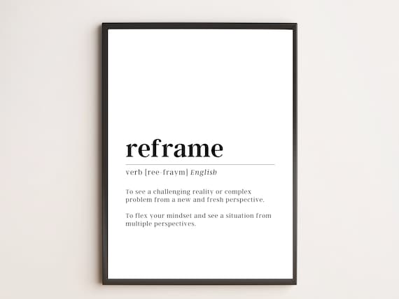 Reframe Definition Dictionary Style Motivational Mindset Poster