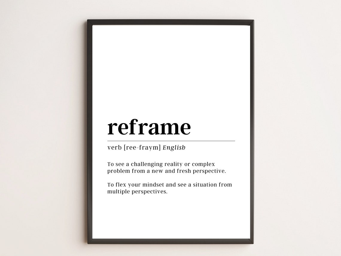 Reframe Definition Dictionary Style Motivational Mindset Poster
