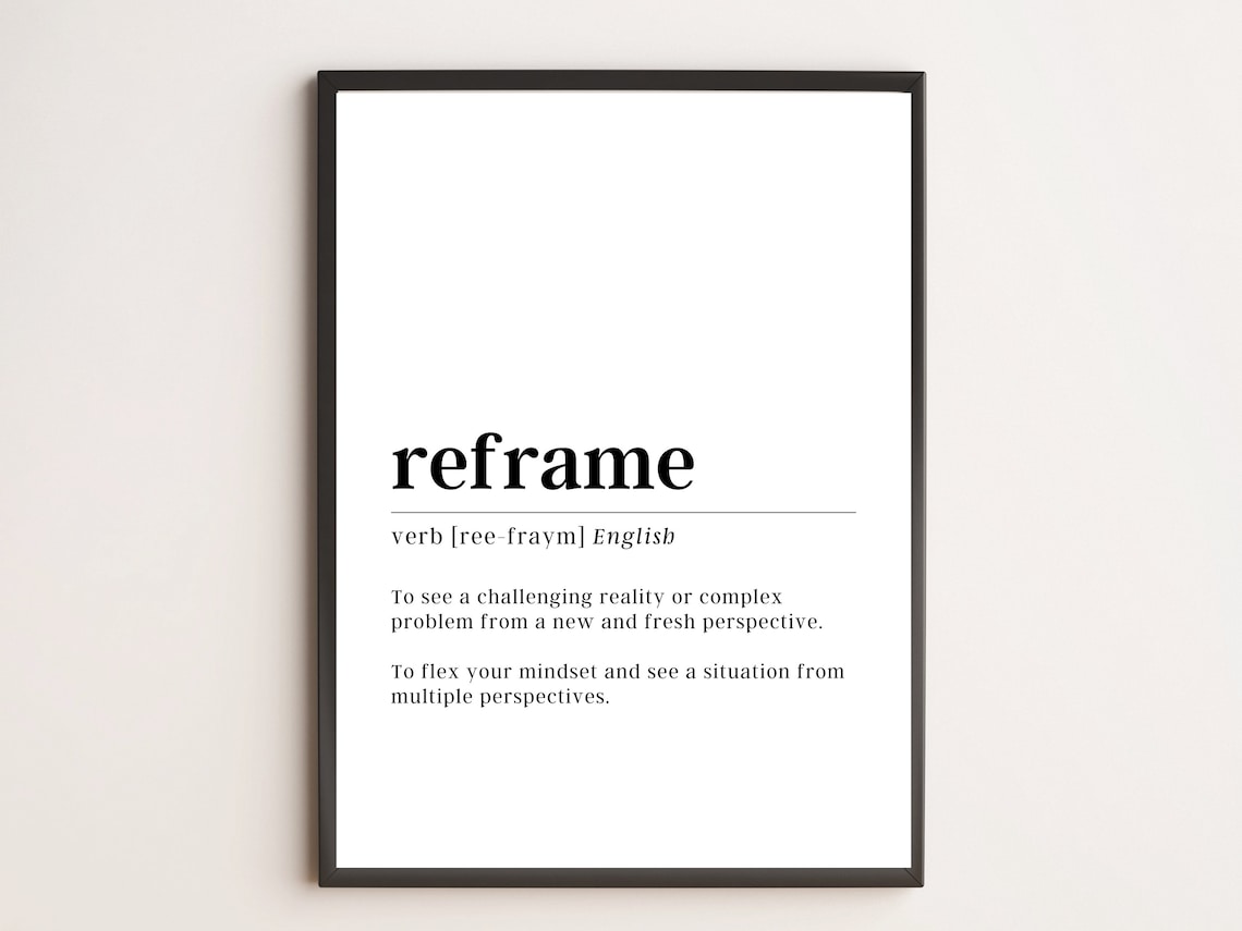 Reframe Definition Print Motivational Wall Art