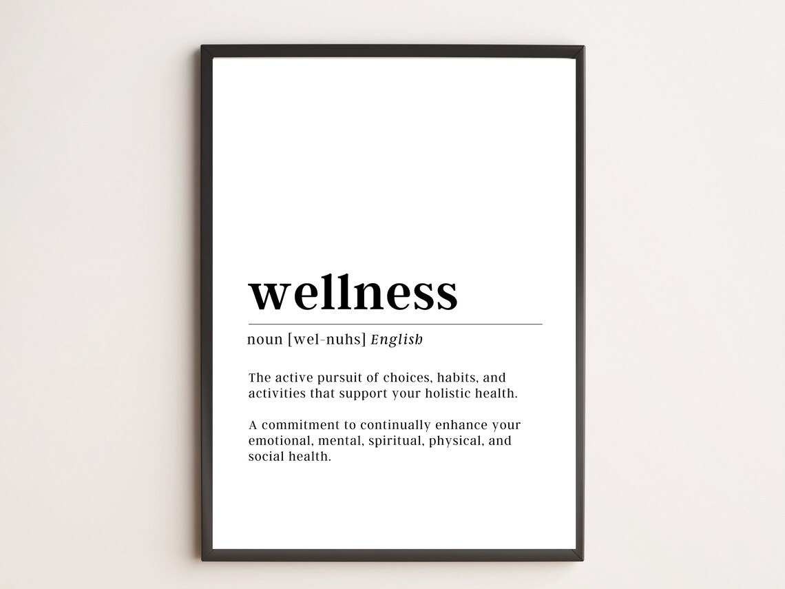 Wellness Definition Print Motivational Wall Art