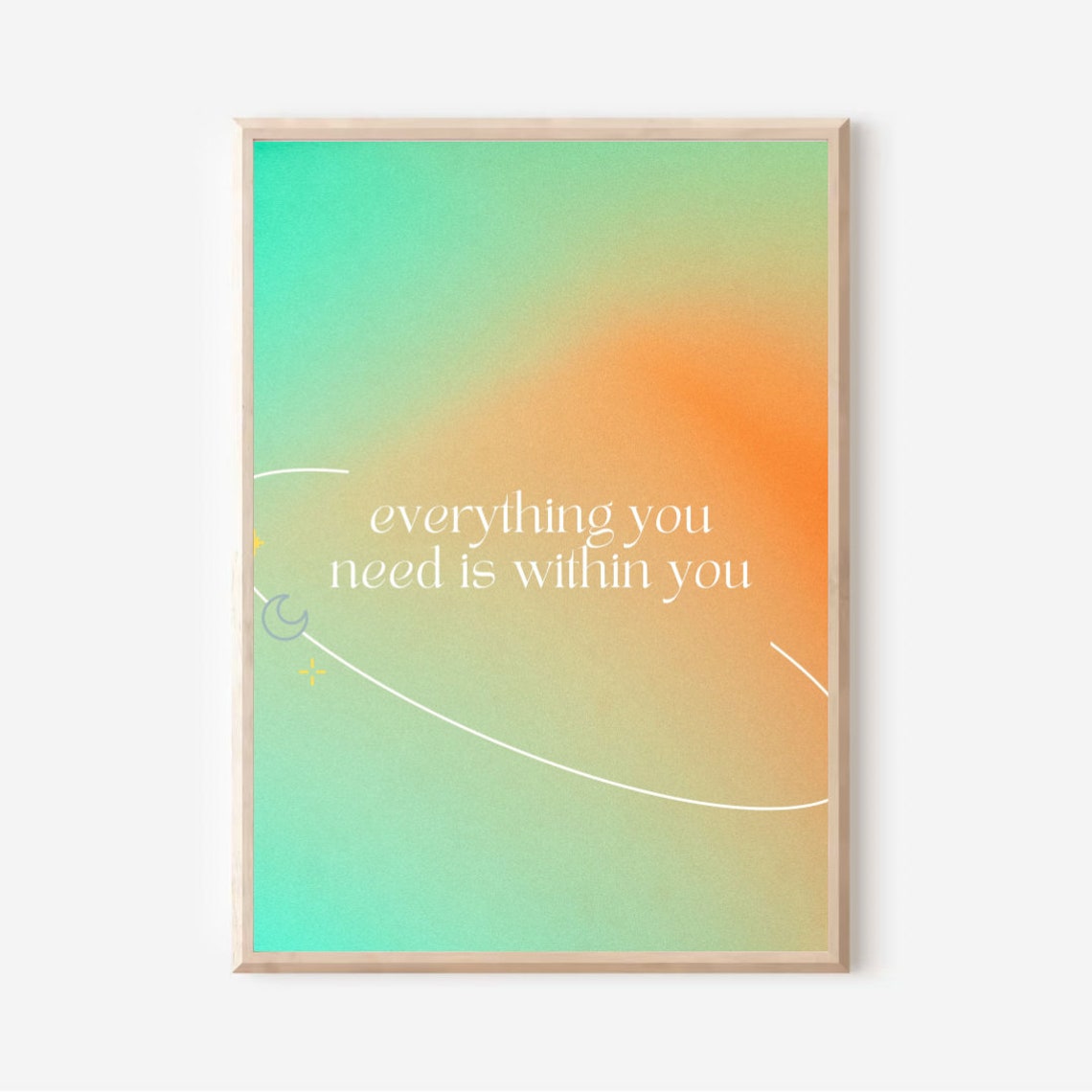 Everything You Need Is Within You Aura Gradient Quote Poster