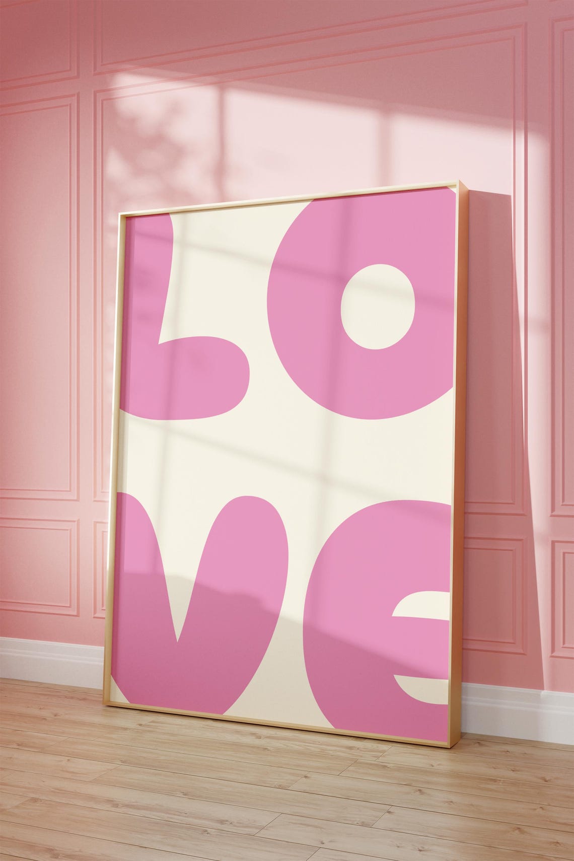 Pink Love 70s Retro Poster Print