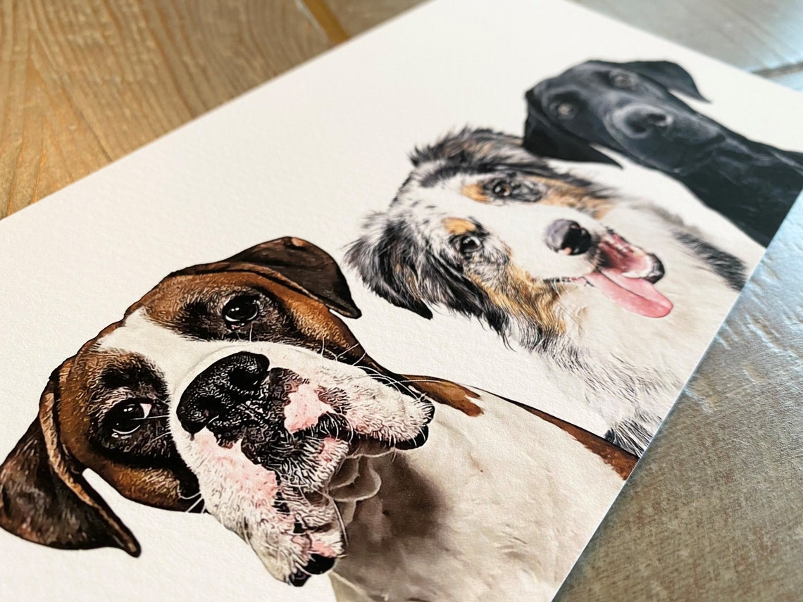 Custom Pet Portrait, Dog And Cat Portrait Print - Image 4
